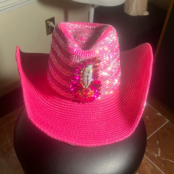 ??Whitehall & Shon Western Hot Pink Cowgirl Hat Adjustable One Size NEW!! main image 4